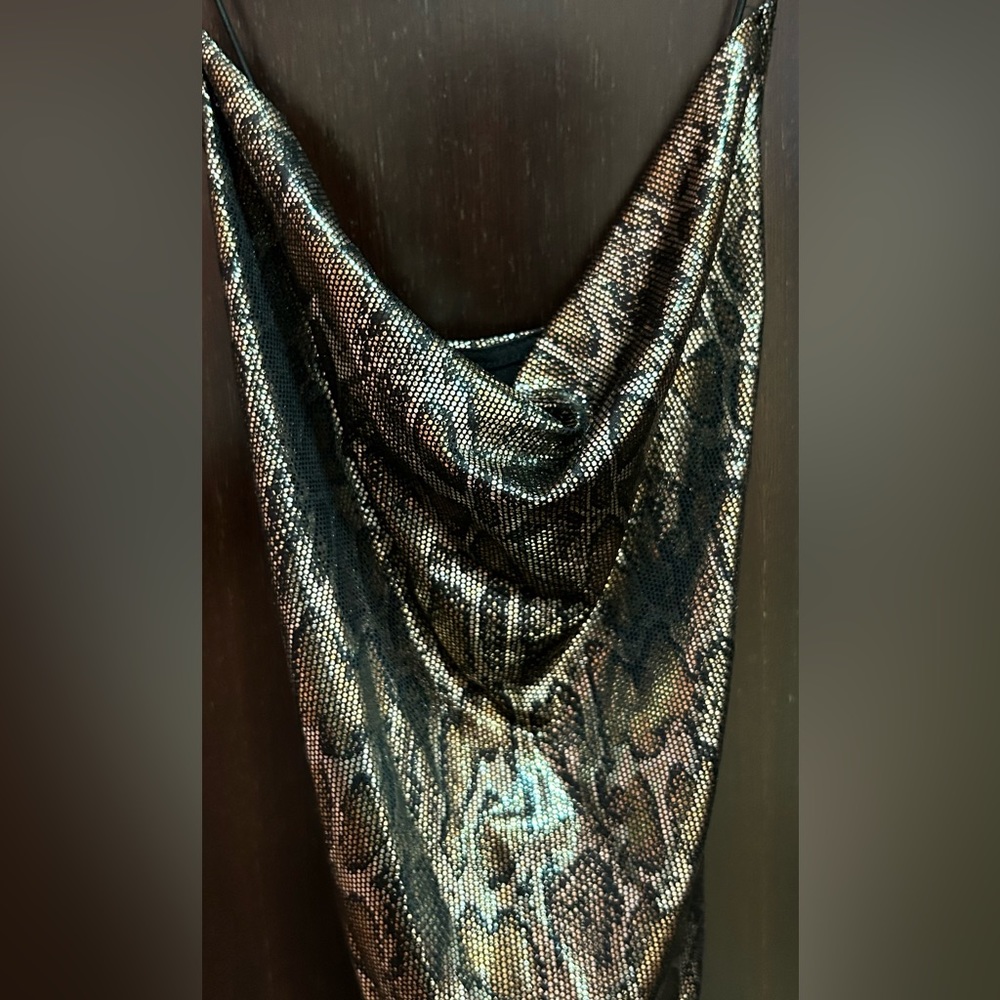H&M METALLIC BODYCON DRESS - Picture 3 of 5